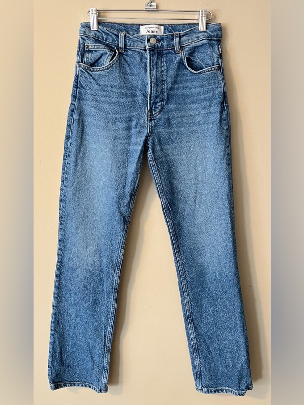 Reformation Straight Leg Laguna Wash Jeans Size 27 x 29”
